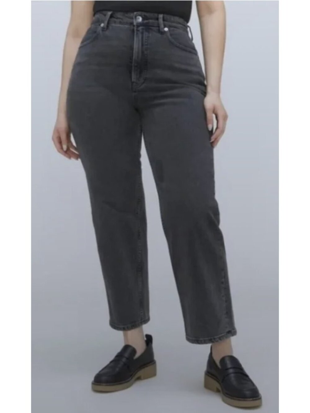 EVERLANE The Curvy Way High Jean in Washed Black Size 27 Minimalist Preppy